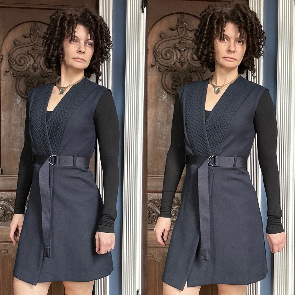 Cop.Copine Navy Naoko Robe Dress Sz S